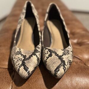 Clarks Snakeskin Pattern Heels - Black and Cream